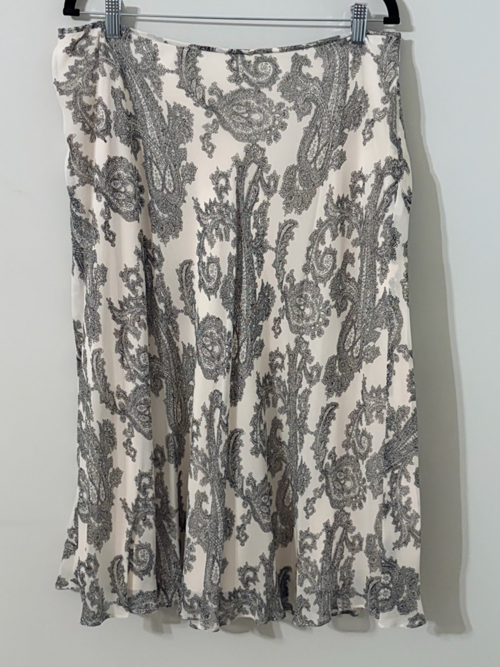 Pendleton Cream and Black Paisley Lined Skirt